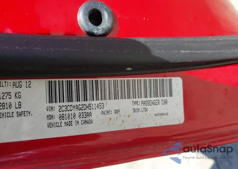 2013 Dodge Challenger Sxt z USA, uszkodzony, nr VIN 2C3CDYAG2DH511453